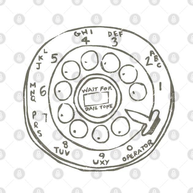 Retro Rotary Telephone Dial 2 by © Buck tee Originals by Buck Tee