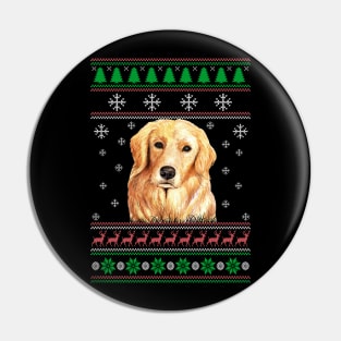 Golden Retriever Ugly Christmas Sweater Funny Dog Lover Owner Gifts Pin