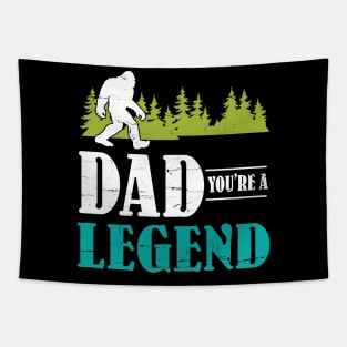 Dad Bigfoot You're A Legend Happy Father Parent Summer Independence Summer Day Vintage Retro Tapestry