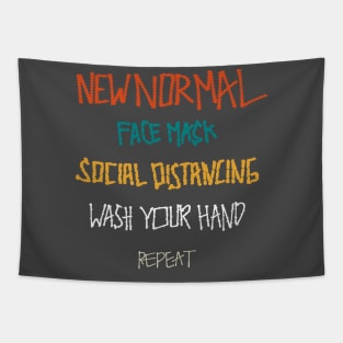 New Normal Social Distancing Wash Your Hand Tapestry