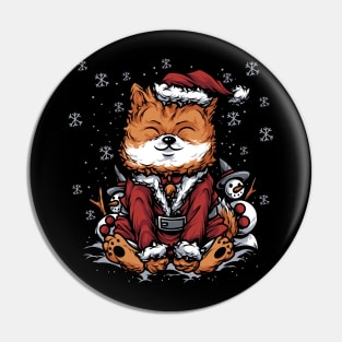 Christmas Dog Shiba Inu Santa Suit Pin