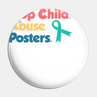 Stop Child Abuse Posters Pin