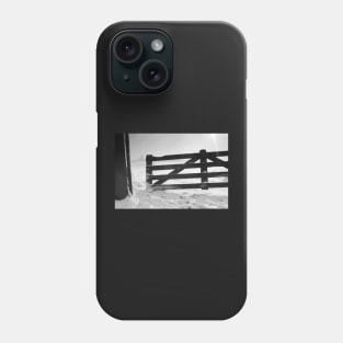 Fence in snow landscape Phone Case