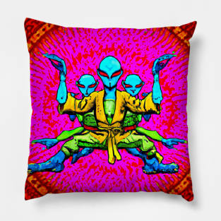 Triple trouble kung fu Aliens Pillow