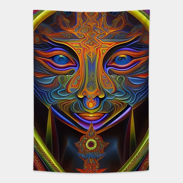 Dosed in the Machine (30) - Trippy Psychedelic Art Tapestry by TheThirdEye