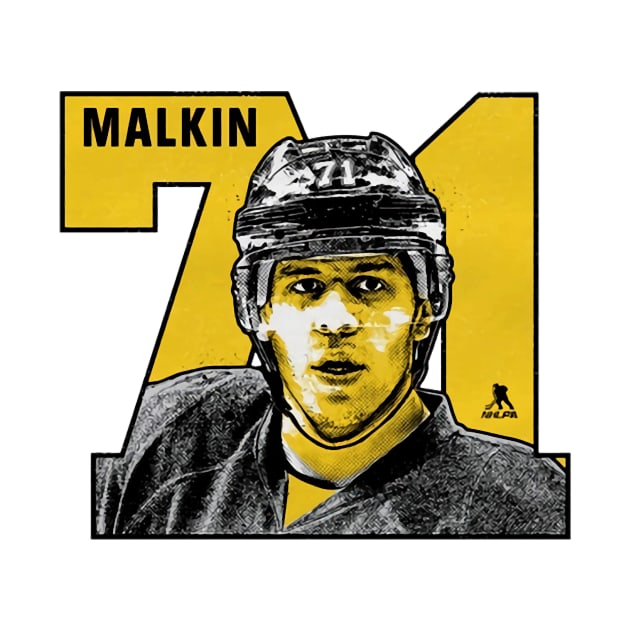 Evgeni Malkin Pittsburgh Number by Erianna Bee