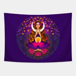 Moon goddess meditation Tapestry