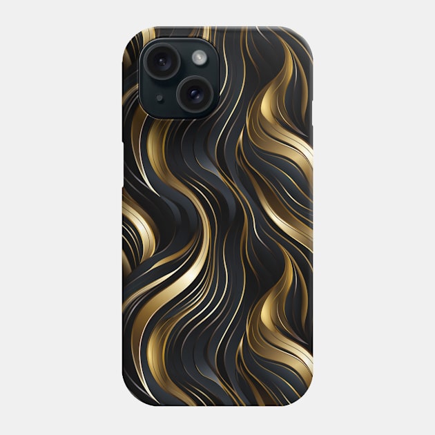 Golden Lattice: Luxurious Linearity in Gold Phone Case by star trek fanart and more