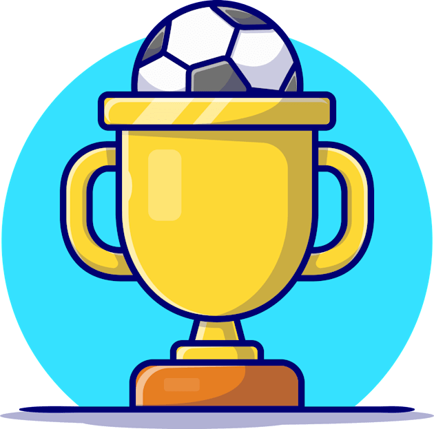 Soccer Gold Trophy Cartoon Vector Icon Illustration (2) Kids T-Shirt by Catalyst Labs