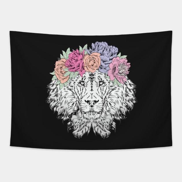 Lion of Roses Tapestry by zaher97