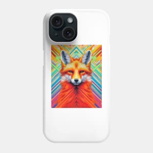 Spectrum Fox: Radiant Op Art Red Fox Design Phone Case