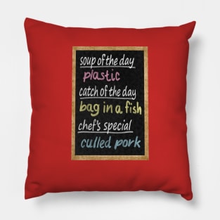 reality restaurant menu board Pillow