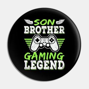 Son Brother Gaming Legend Gamer Gifts For Teen Boys Gaming Pin