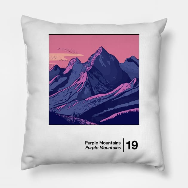 Purple Mountains - Minimalist Illustration Artwork Pillow by saudade