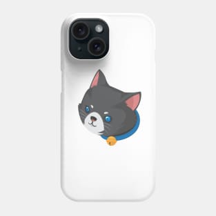 Cute blue eyes cat face Phone Case