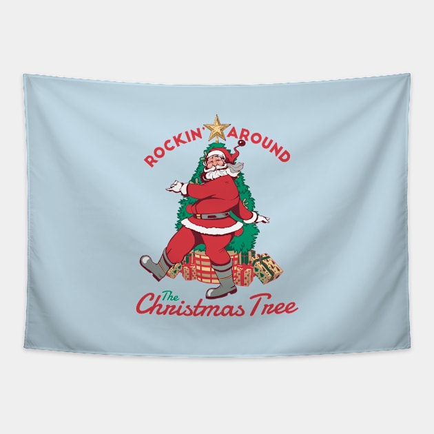 Rockin Santa Tapestry by Safdesignx