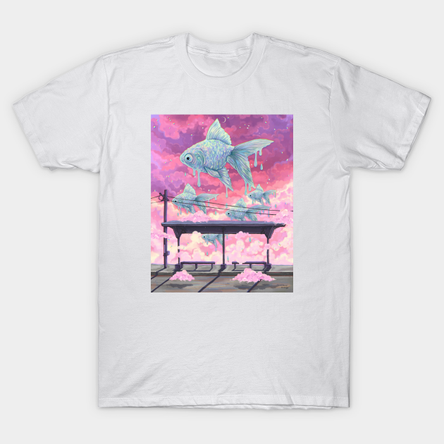 Pink sky - Fish - T-Shirt