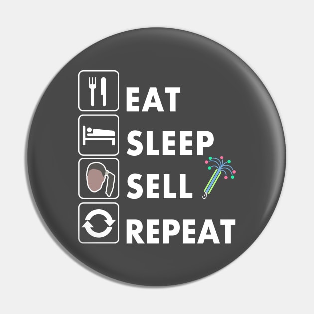 Eat Sleep Sell Deb Boondoggle Key Chains Repeat Pin by Electrovista