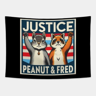 Justice for Peanut the Squirrel and Fred the Racoon Tapestry