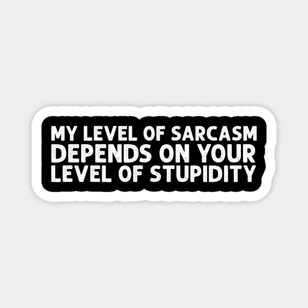 My Level Of Sarcasm Depends On Your Level Of Stupidity – Engraved