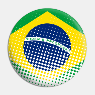 Flag Of Brazil With Halftone Effect Pin