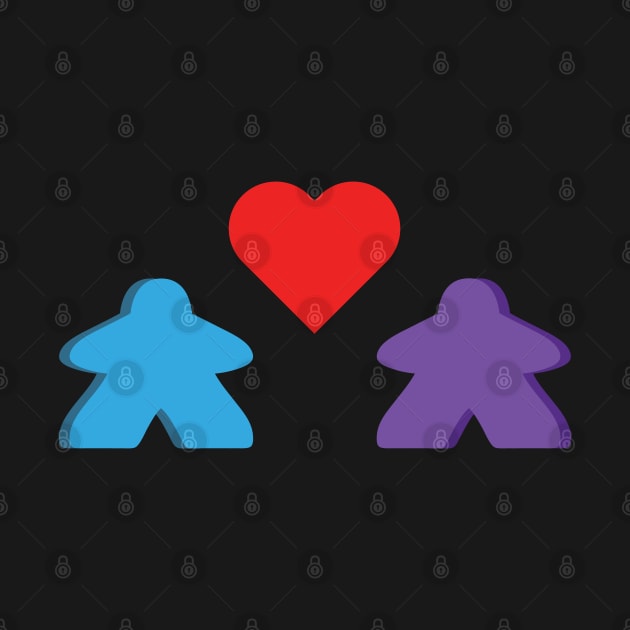 Blue And Purple Meeple Couple Board Game Valentine's Day by Shadowisper
