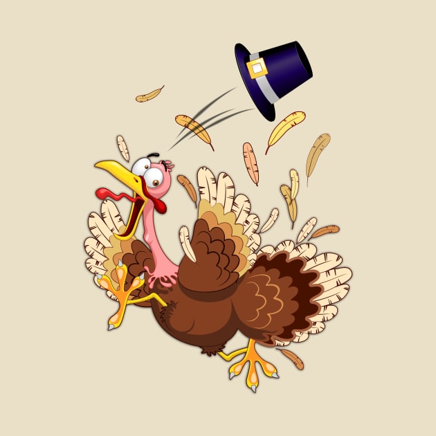 Funny Turkey escape Thanksgiving Character by BluedarkArt