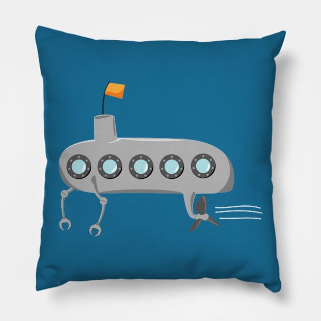 Little Submarine Pillow by wildnotions