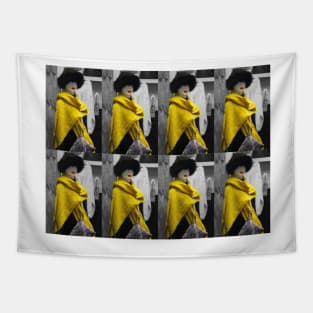 Mannequin in Yellow - Collage Tapestry