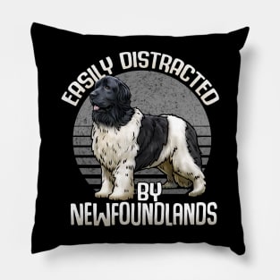 Easily Distracted By Newfoundlands Pillow