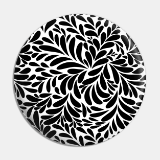Floral Geometric Abstract Art - Black And White Pin