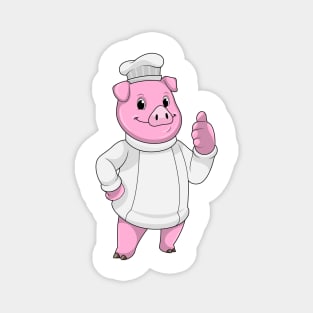 Pig as Cook with Chef hat Magnet