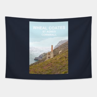 Wheal Coates St Agnes Cornwall. Cornish gift. Travel poster Tapestry