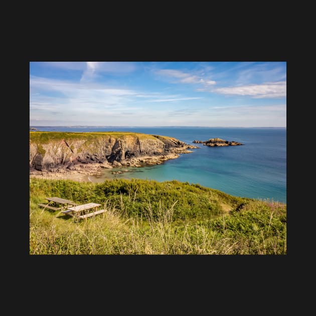 Bench with a view on the Welsh coast by yackers1