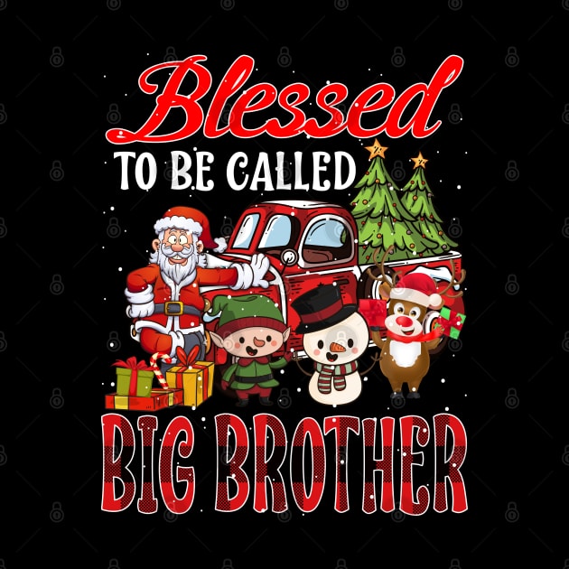 Blessed To Be Called Big Brother Christmas Buffalo Plaid Truck by intelus