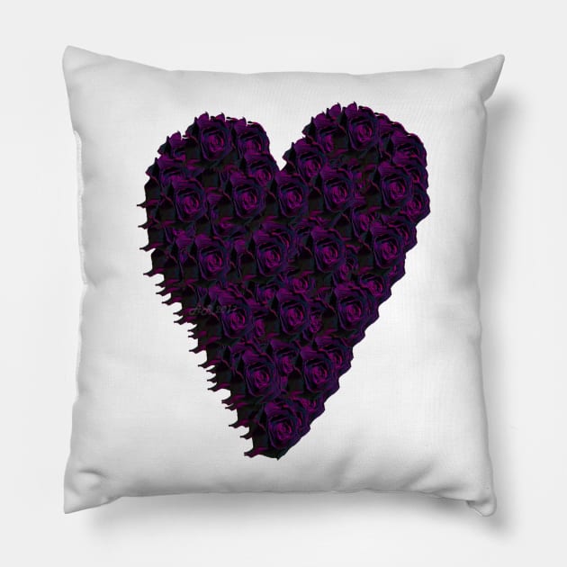 Purple Rose Heart Pillow by Not Meow Designs 