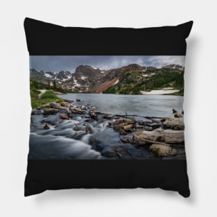 Lake Isabelle and Mountain Stream Pillow