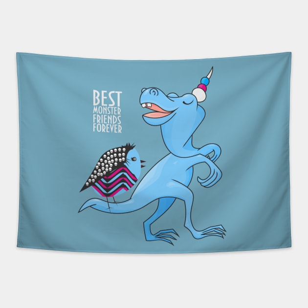 Best Monsters Friends Forever Tapestry by tatadonets