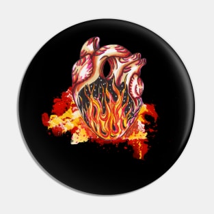 Fire Heart Pin