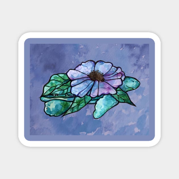 Sea Turtle Flowers Magnet by bubbsnugg