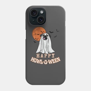 Happy Howl-O-Ween Ghost Dog Pug Pun Distressed Design Phone Case