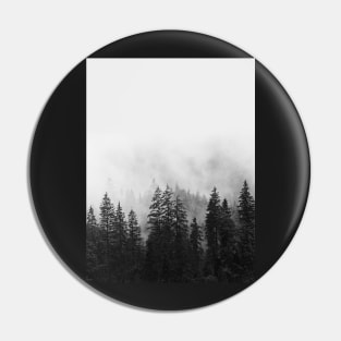 Forest, Trees, scandinavian, Black and white, Nature print Pin