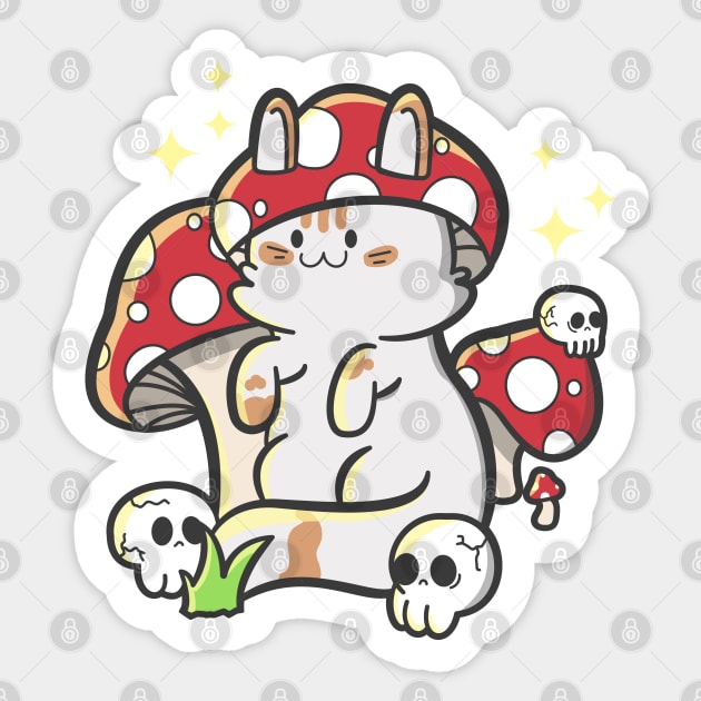 Mushroom Cat Stickers Set of 9