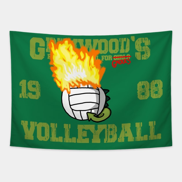 Grimwood's Volleyball- Matches Tapestry by ClaytoniumStudios94