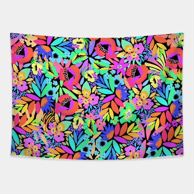 Colorful flowers Tapestry by jamieroberts