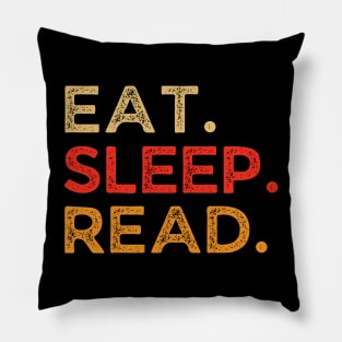 Eat Sleep Read Retro Vintage  Book Lover Funny Readers Pillow