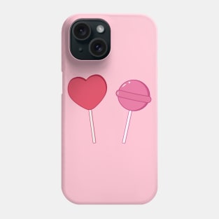 Heart and bubblegum lollipops Phone Case