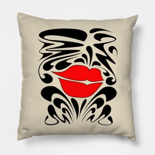 Red Decorative Funky lips Pillow