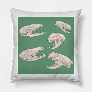 North American Predator Skulls Sage Pillow