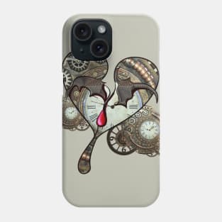 Steampunk heart with clocks and gears Phone Case